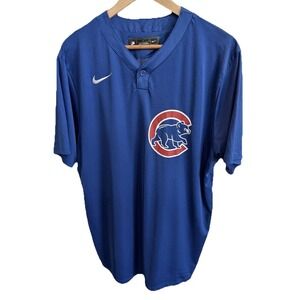 Chicago Cubs Nike Jersey Mens Large Blue One Button Baseball MLB